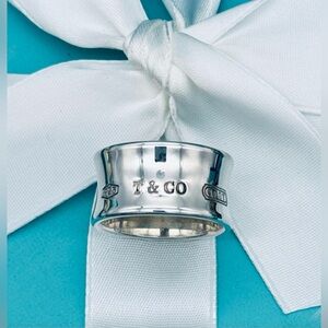 Rare Tiffany & Co 1837 Wide Concave Band Ring Sterling Silver 925 Size 9